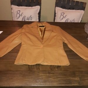 Camel Leather Excelled Collection Blazer